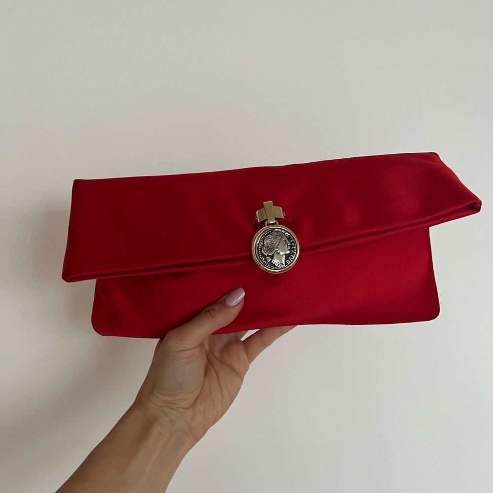 Bulgari Red Satin Clutch